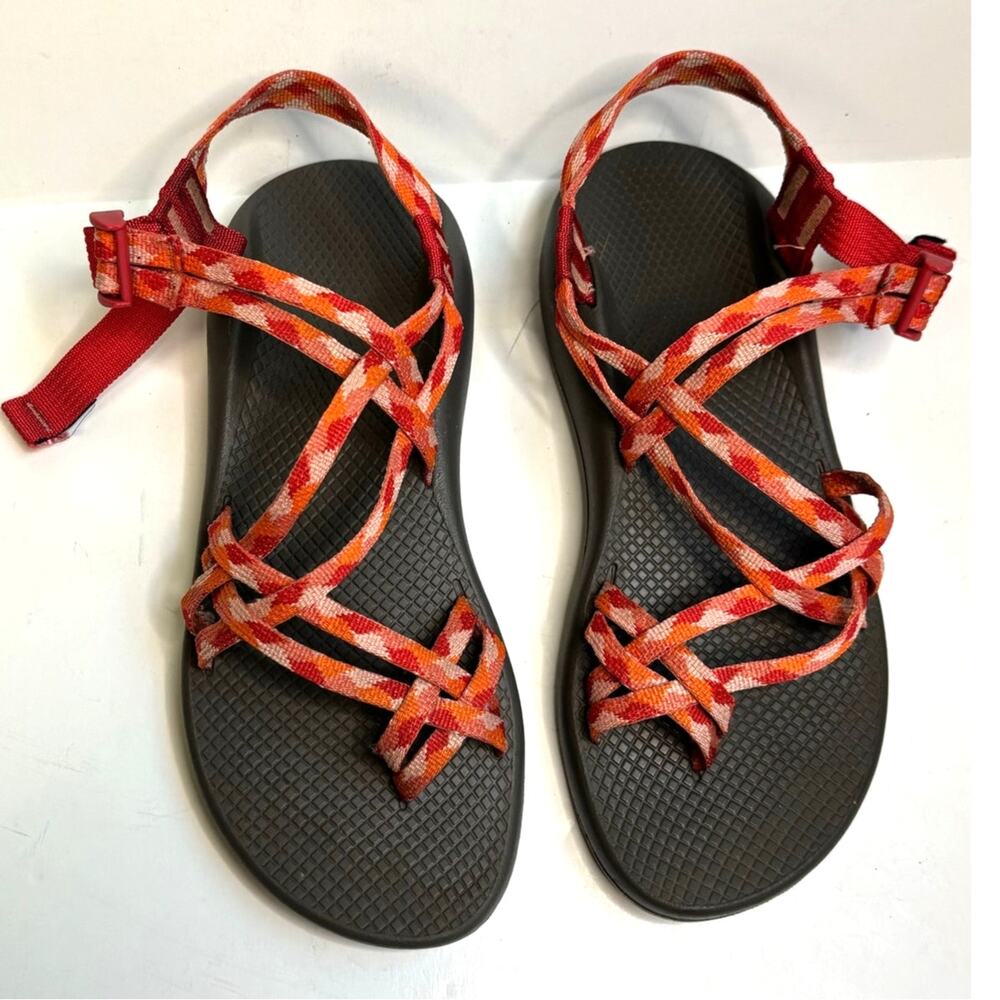 Chaco ZX2 Sandals Womens 10 Peach Orange Double Strap Toe Loop